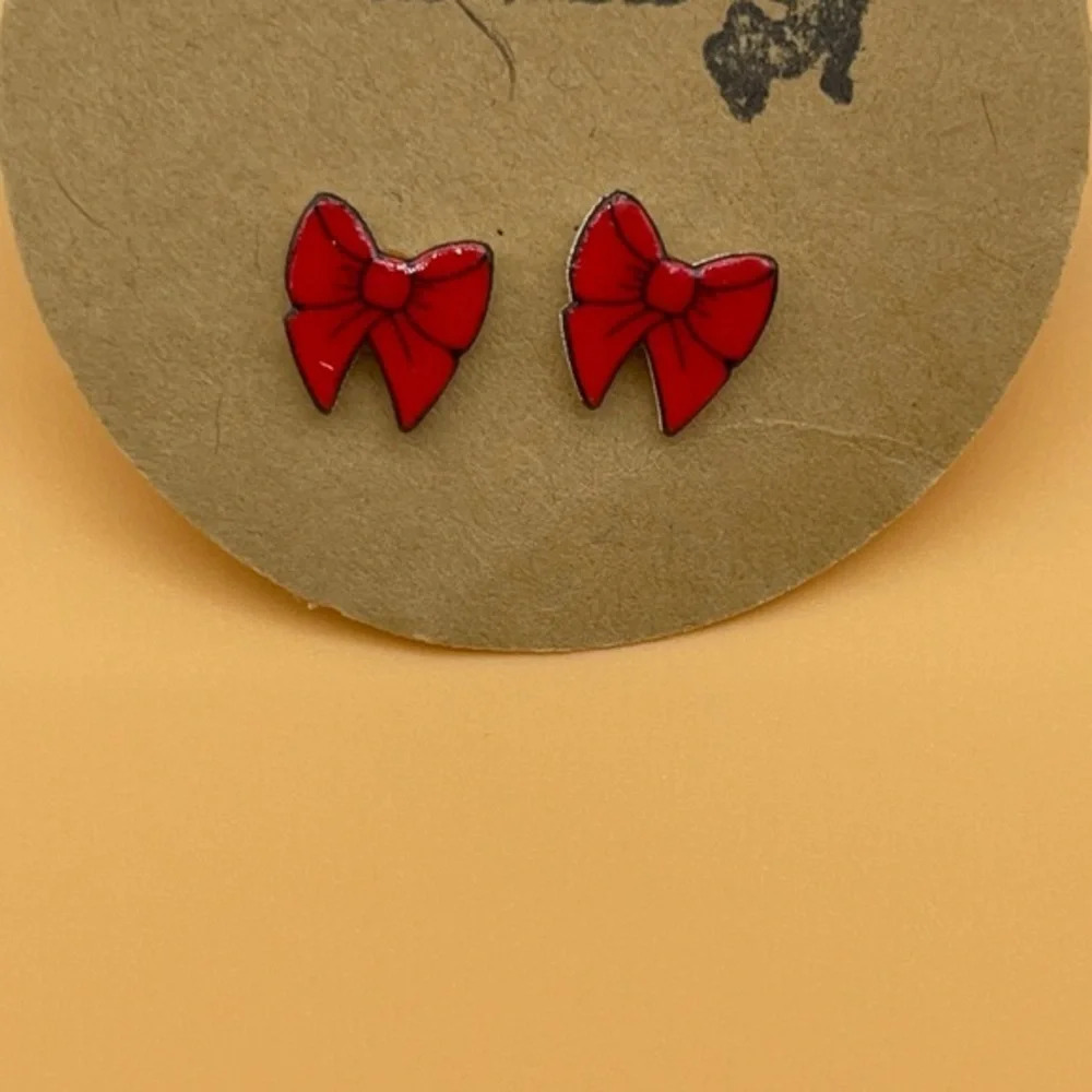 Red Bow Stud Earrings 3/$30 🎃